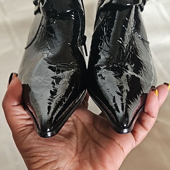 Vangelo Women's Pointy Toe Zip-Up Ankle Boots Black 7 - Picture 14 of 16